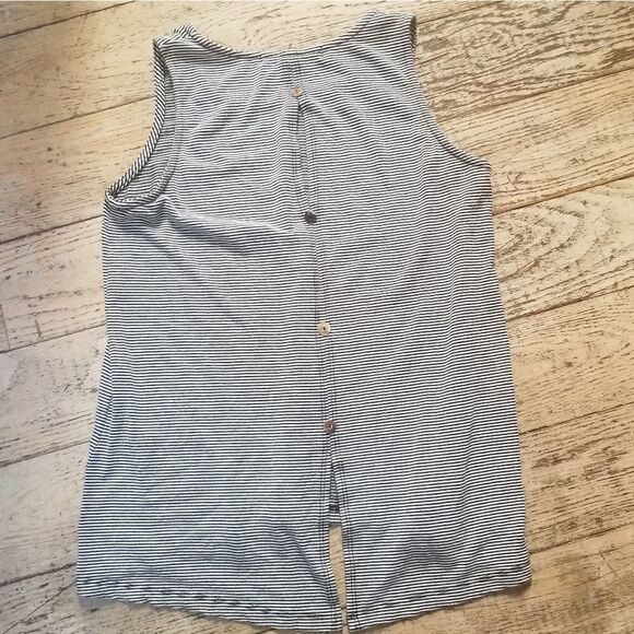 Coin 1804 Anthropologie Stripe Button Back Tank S - Picture 4 of 6